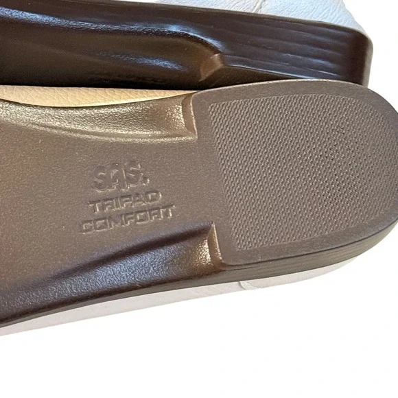SAS Simplify Moccasin Loafers Silver Cloud Leather Size 9 Wide New - Picture 8 of 9
